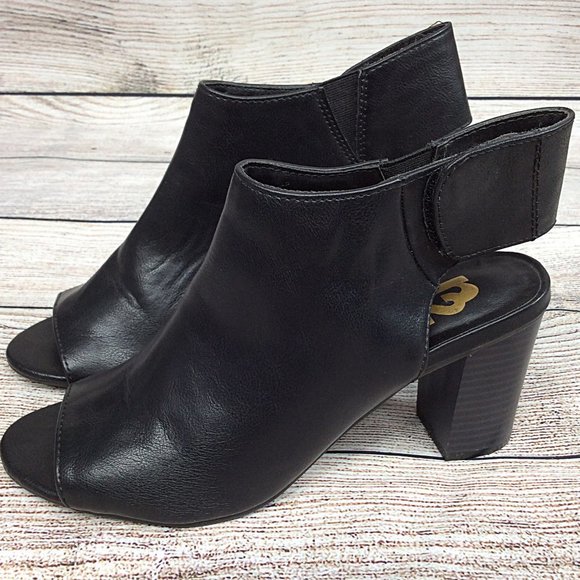 R2 Footwear Faye Slingback Mule Heels Womens Size 7 Open Toe Bootie Faux Leather - Picture 2 of 9